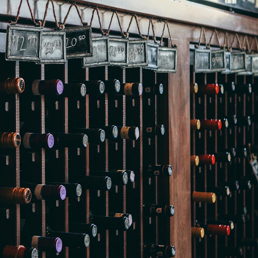 Milwaukee wine bar bottles
